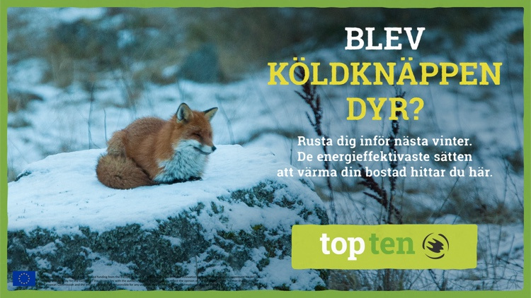 Bild med räv i snö och texten