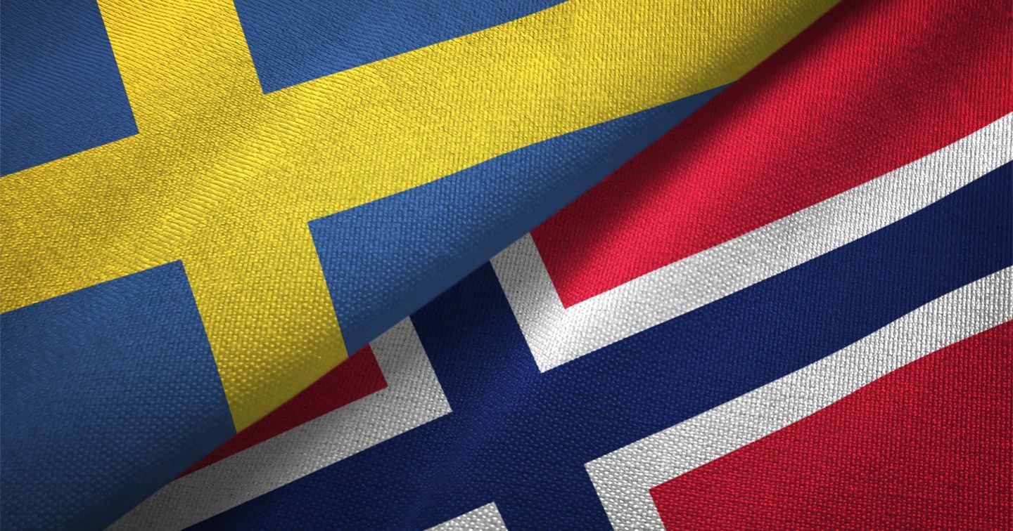 Norges och Sveriges flaggor
